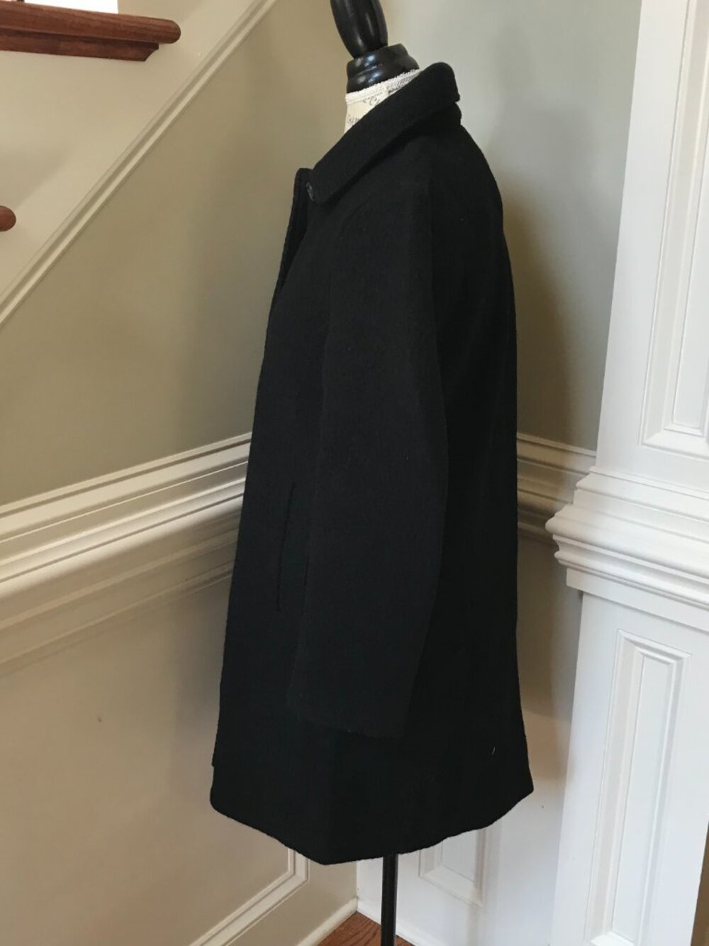 NWT JCREW Car Pea Coat Jacket Womens 10 Black Italian Boiled Wool CM730 ALine NE - Picture 8 of 12